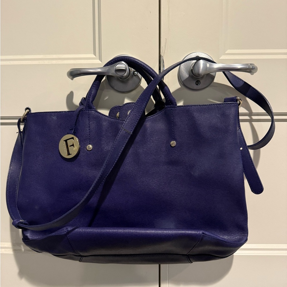 Furla Alissa Sophisticated Indigo Leather Tote